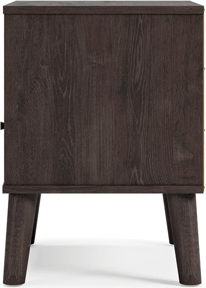 Piperton Modern Replicated Sugarberry 1 Drawer Nightstand, Black