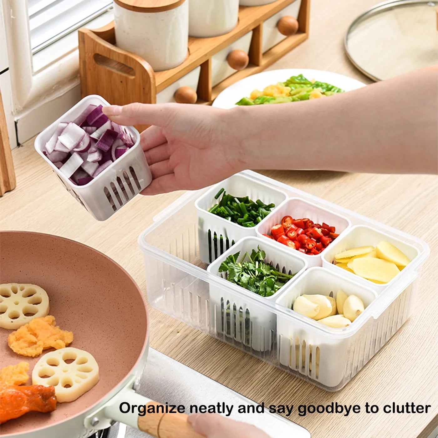 Clear Polypropylene BPA Free Veggie Food Storage Container