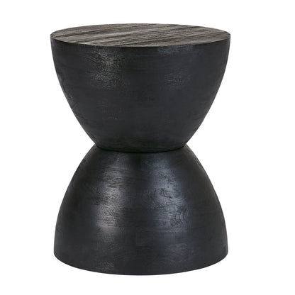 James Wood End Table, Rich Black Finish