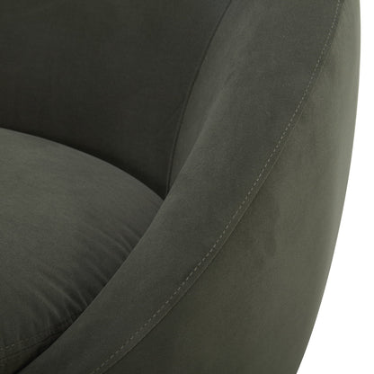 Mira Swivel Chair, Olive Velvet