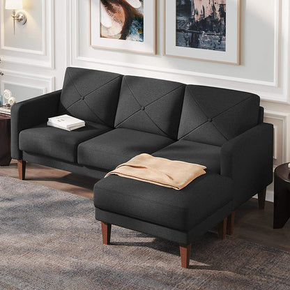 Convertible Sectional Sofa Couch with Chaise L Shaped Sofa Couch Reversible Sofa Couch Dark Grey