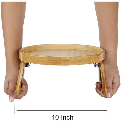 Sofa Tray Table Armrest Clip-On Tray Natural Bamboo Practical TV Snack Tea Tray for Remote Control Coffee Snacks