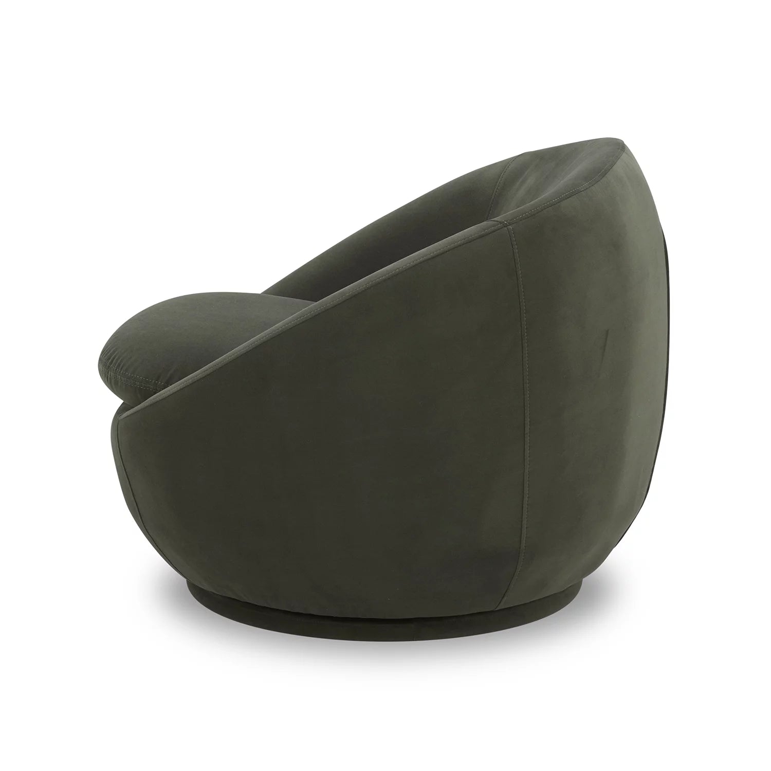 Mira Swivel Chair, Olive Velvet